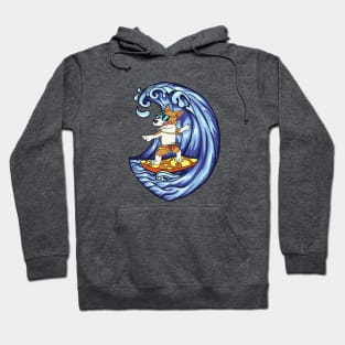 Surfing Corgi art Hoodie